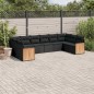 vidaXL Set de sofás de jardín 10 pzas cojines ratán sintético negro vidaXL Set de sofás de jardín 10 pzas cojines ratán sintético negro