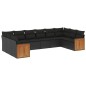 vidaXL Set de sofás de jardín 10 pzas cojines ratán sintético negro vidaXL Set de sofás de jardín 10 pzas cojines ratán sintético negro