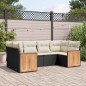 vidaXL Set de sofás de jardín 6 piezas y cojines ratán sintético negro vidaXL Set de sofás de jardín 6 piezas y cojines ratán sintético negro