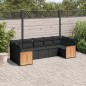 vidaXL Set de comedor de jardín 7 pzas y cojines ratán sintético negro vidaXL Set de comedor de jardín 7 pzas y cojines ratán sintético negro