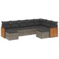 vidaXL Set de muebles de jardín 9 pzas y cojines ratán sintético gris