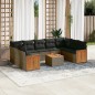 vidaXL Set de sofás de jardín 10 pzas con cojines ratán sintético gris vidaXL Set de sofás de jardín 10 pzas con cojines ratán sintético gris