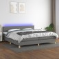 vidaXL Cama box spring con colchón y LED tela gris oscuro 200x200 cm vidaXL Cama box spring con colchón y LED tela gris oscuro 200x200 cm