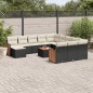 vidaXL Set de sofás de jardín y cojines 13 pzas ratán sintético negro vidaXL Set de sofás de jardín y cojines 13 pzas ratán sintético negro