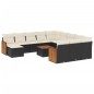 vidaXL Set de sofás de jardín y cojines 13 pzas ratán sintético negro vidaXL Set de sofás de jardín y cojines 13 pzas ratán sintético negro
