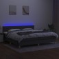 vidaXL Cama box spring con colchón y LED tela gris oscuro 200x200 cm vidaXL Cama box spring con colchón y LED tela gris oscuro 200x200 cm