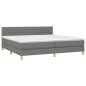 vidaXL Cama box spring con colchón y LED tela gris oscuro 200x200 cm vidaXL Cama box spring con colchón y LED tela gris oscuro 200x200 cm