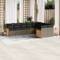 vidaXL Set de muebles de jardín 9 pzas y cojines ratán sintético gris vidaXL Set de muebles de jardín 9 pzas y cojines ratán sintético gris