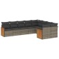 vidaXL Set de muebles de jardín 9 pzas y cojines ratán sintético gris vidaXL Set de muebles de jardín 9 pzas y cojines ratán sintético gris