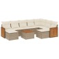 vidaXL Juego de sofás jardín con cojines beige 10 pzas ratán sintético vidaXL Juego de sofás jardín con cojines beige 10 pzas ratán sintético