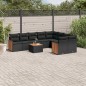 vidaXL Set de sofás de jardín 10 pzas cojines ratán sintético negro vidaXL Set de sofás de jardín 10 pzas cojines ratán sintético negro