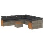vidaXL Set de sofás de jardín 11 pzas y cojines ratán sintético gris vidaXL Set de sofás de jardín 11 pzas y cojines ratán sintético gris