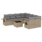 vidaXL Set de sofás de jardín 9 pzas con cojines ratán sintético beige vidaXL Set de sofás de jardín 9 pzas con cojines ratán sintético beige