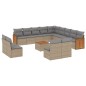 vidaXL Set sofás de jardín 14 pzas con cojines ratán sintético beige vidaXL Set sofás de jardín 14 pzas con cojines ratán sintético beige