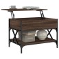 vidaXL Mesa de centro madera ingeniería metal marrón roble 70x50x50 cm