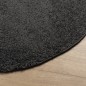 vidaXL Alfombra de pelo largo moderna gris antracita Ø 120 cm