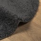 vidaXL Alfombra de pelo largo moderna gris antracita Ø 120 cm