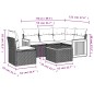 vidaXL Set de muebles de jardín 6 pzas y cojines ratán sintético gris