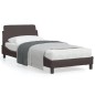 vidaXL Estructura de cama con cabecero de tela marrón oscuro 80x200 cm