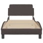 vidaXL Estructura de cama con cabecero de tela marrón oscuro 80x200 cm