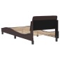 vidaXL Estructura de cama con cabecero de tela marrón oscuro 80x200 cm