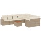 vidaXL Juego de sofás jardín con cojines beige 10 pzas ratán sintético vidaXL Juego de sofás jardín con cojines beige 10 pzas ratán sintético