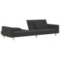vidaXL Sofá cama de 2 plazas con dos almohadas tela gris oscuro vidaXL Sofá cama de 2 plazas con dos almohadas tela gris oscuro