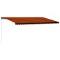vidaXL Toldo manual retráctil naranja y marrón 600x300 cm vidaXL Toldo manual retráctil naranja y marrón 600x300 cm