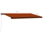 vidaXL Toldo manual retráctil naranja y marrón 600x300 cm vidaXL Toldo manual retráctil naranja y marrón 600x300 cm