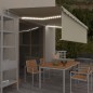 vidaXL Toldo automático persiana LED sensor de viento crema 5x3 m 