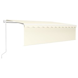 vidaXL Toldo automático persiana LED sensor de viento crema 5x3 m 
