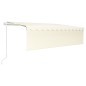 vidaXL Toldo automático persiana LED sensor de viento crema 5x3 m 