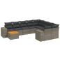 vidaXL Set de sofás de jardín 11 pzas y cojines ratán sintético gris vidaXL Set de sofás de jardín 11 pzas y cojines ratán sintético gris