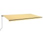 vidaXL Toldo retráctil manual con luz LED amarillo y blanco 600x350 m vidaXL Toldo retráctil manual con luz LED amarillo y blanco 600x350 m