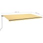 vidaXL Toldo retráctil manual con luz LED amarillo y blanco 600x350 m vidaXL Toldo retráctil manual con luz LED amarillo y blanco 600x350 m