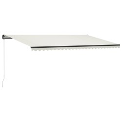 vidaXL Toldo retráctil manual con luz LED color crema 600x300 cm