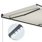 vidaXL Toldo retráctil manual con luz LED color crema 600x300 cm vidaXL Toldo retráctil manual con luz LED color crema 600x300 cm