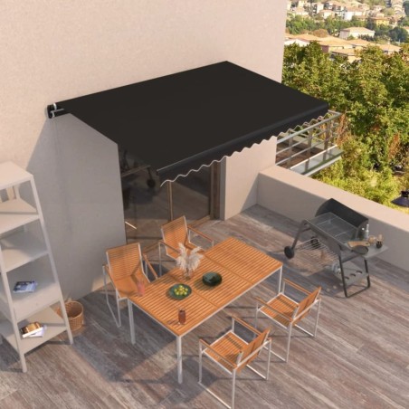 vidaXL Toldo retráctil manual gris antracita 400x350 cm