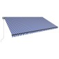 vidaXL Toldo con LED y sensor de viento azul y blanco 600x300 cm vidaXL Toldo con LED y sensor de viento azul y blanco 600x300 cm