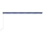 vidaXL Toldo con LED y sensor de viento azul y blanco 600x300 cm vidaXL Toldo con LED y sensor de viento azul y blanco 600x300 cm