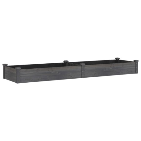 vidaXL Jardinera arriate con forro madera abeto gris 240x60x25 cm