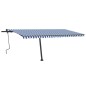 vidaXL Toldo de pie retráctil manual azul y blanco 500x350 cm