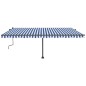 vidaXL Toldo de pie retráctil manual azul y blanco 500x350 cm
