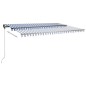 vidaXL Toldo de pie retráctil manual azul y blanco 500x350 cm