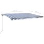 vidaXL Toldo de pie retráctil manual azul y blanco 500x350 cm