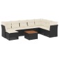 vidaXL Set de sofás de jardín 8 piezas y cojines ratán sintético negro vidaXL Set de sofás de jardín 8 piezas y cojines ratán sintético negro