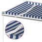 vidaXL Toldo automático con LED y sensor de viento azul blanco 4x3 m vidaXL Toldo automático con LED y sensor de viento azul blanco 4x3 m