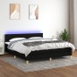 vidaXL Cama box spring con colchón LED tela negro 180x200 cm vidaXL Cama box spring con colchón LED tela negro 180x200 cm
