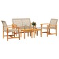 vidaXL Juego de bistro de 5 piezas ratán PE beige y madera de acacia vidaXL Juego de bistro de 5 piezas ratán PE beige y madera de acacia