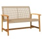vidaXL Juego de bistro de 5 piezas ratán PE beige y madera de acacia vidaXL Juego de bistro de 5 piezas ratán PE beige y madera de acacia
